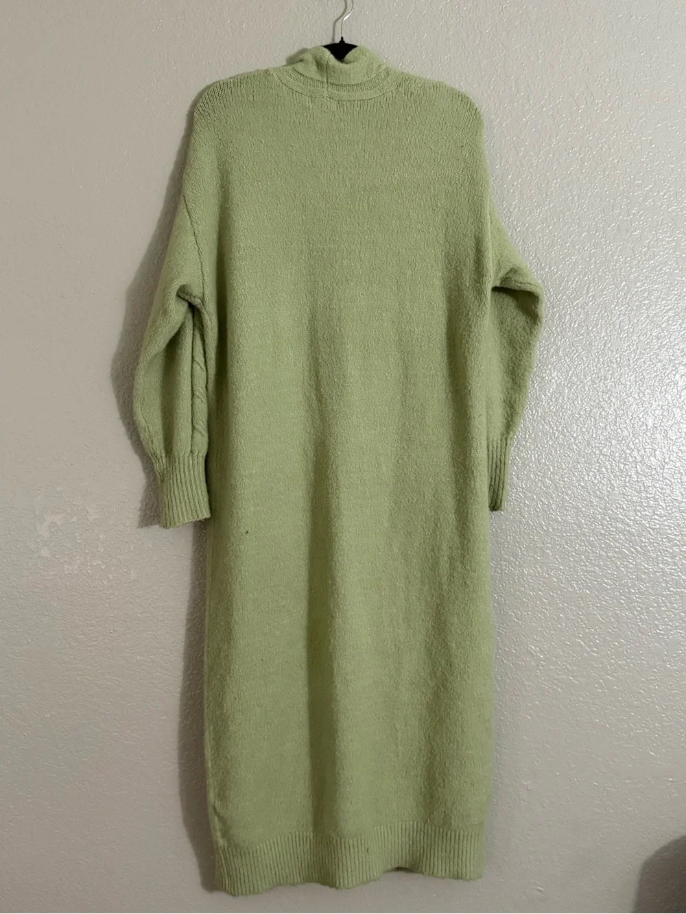 Leith Sage Green Cable Knit Longline Duster Cardigan Sweater Size M